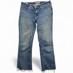 Levi's Women's 715 Bootcut Boho Hippie Art Teacher's Jeans Frayed Hem Ankle - 29